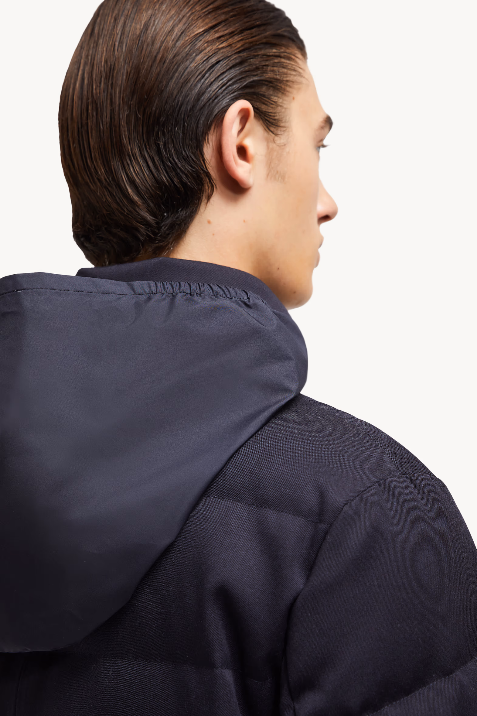 Vallonpierre Hooded Long Down Jacket Men Night Blue Moncler 7